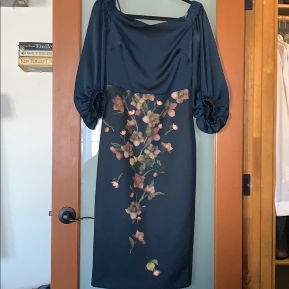 ted baker navy blue floral dress